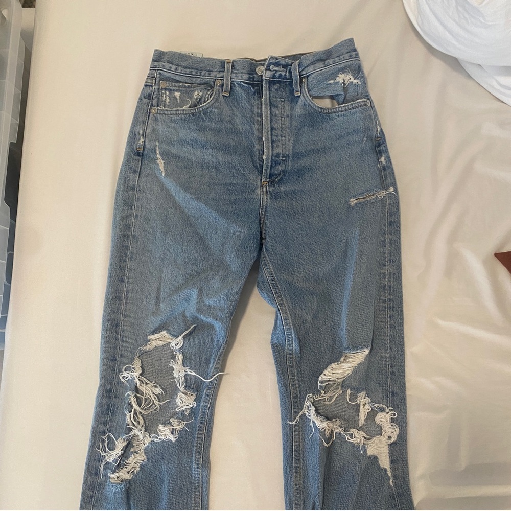 Agolde Ripped High Waisted Jeans